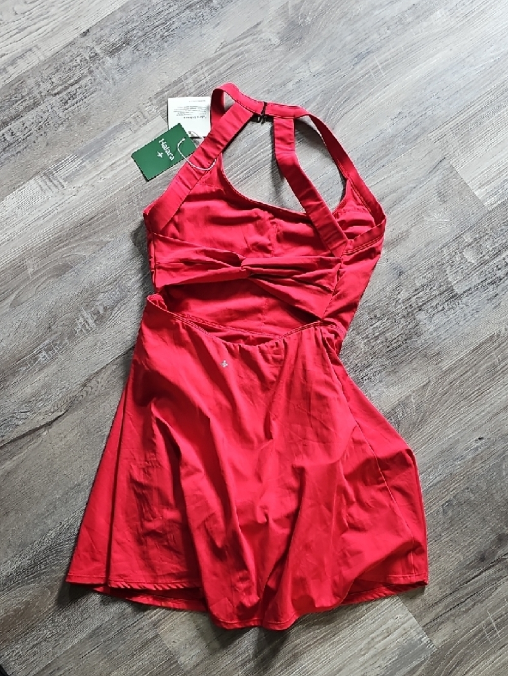 Halara Red Tennis Dress Small Criss Cross Back Active Dress Athletic NWT No Pads - Picture 4 of 7